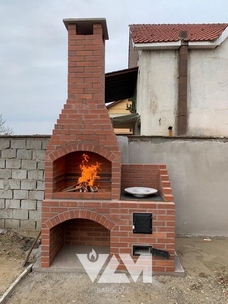 Gratar simplu din caramida cu plita suport ceaun - VLM Barbeque Arad - 023