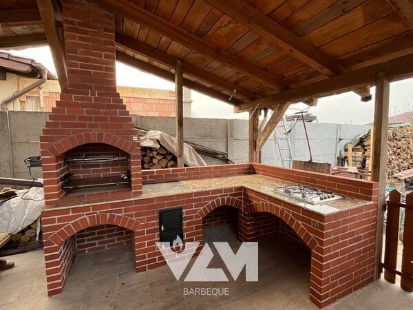 Grill de terasa cu rotisor, chiuveta, aragaz si blat de lucru din marmura - VLM Barbeque Arad - 033